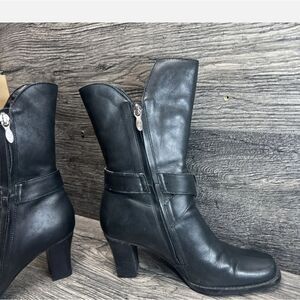 Women's Harley Davidson High Heel Black Leather Biker Motorcycle  5.5